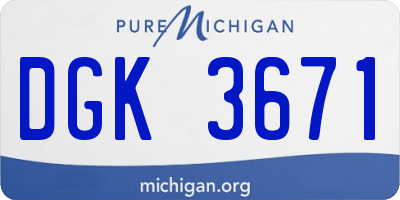 MI license plate DGK3671