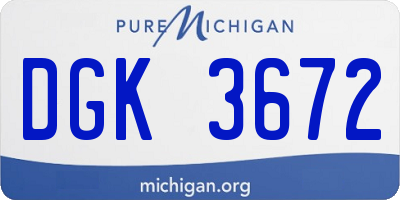 MI license plate DGK3672