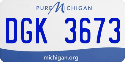 MI license plate DGK3673