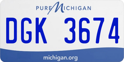 MI license plate DGK3674