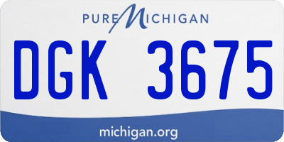 MI license plate DGK3675