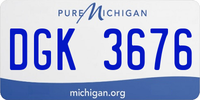 MI license plate DGK3676