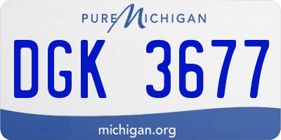 MI license plate DGK3677