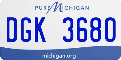 MI license plate DGK3680