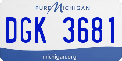MI license plate DGK3681