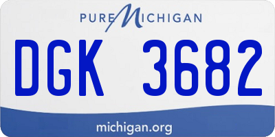 MI license plate DGK3682