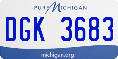 MI license plate DGK3683