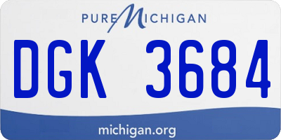 MI license plate DGK3684