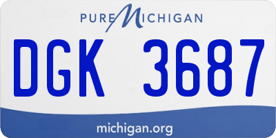 MI license plate DGK3687