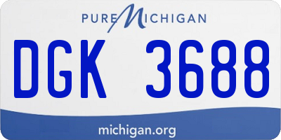 MI license plate DGK3688