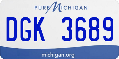 MI license plate DGK3689