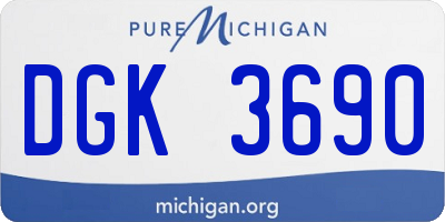 MI license plate DGK3690