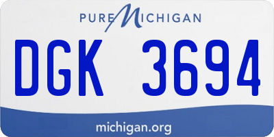 MI license plate DGK3694