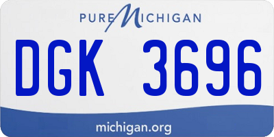 MI license plate DGK3696