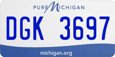 MI license plate DGK3697