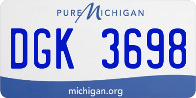 MI license plate DGK3698