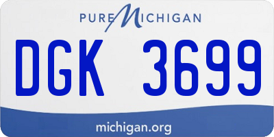 MI license plate DGK3699