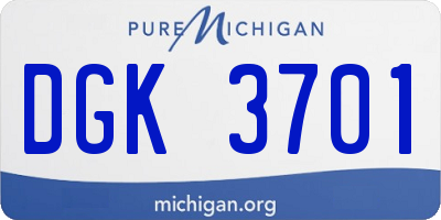 MI license plate DGK3701