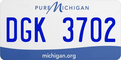 MI license plate DGK3702