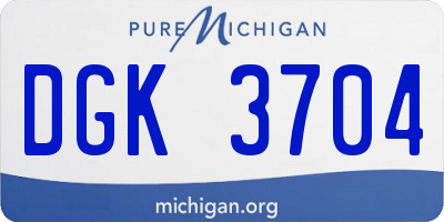 MI license plate DGK3704