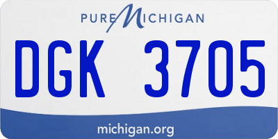 MI license plate DGK3705