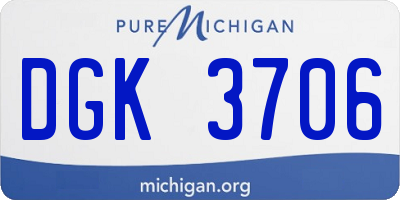 MI license plate DGK3706