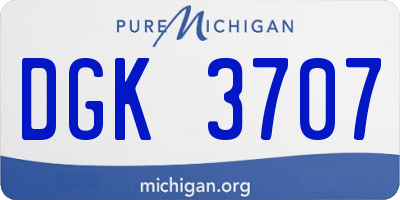 MI license plate DGK3707