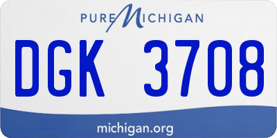 MI license plate DGK3708