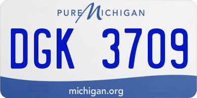 MI license plate DGK3709