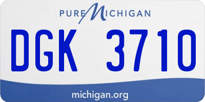 MI license plate DGK3710