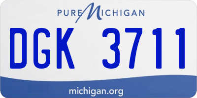 MI license plate DGK3711