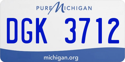MI license plate DGK3712