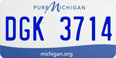 MI license plate DGK3714