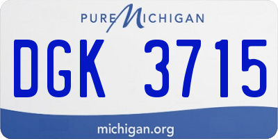 MI license plate DGK3715