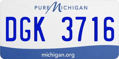 MI license plate DGK3716