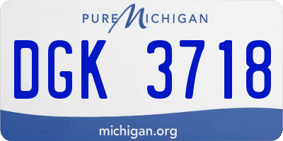 MI license plate DGK3718