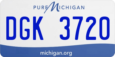 MI license plate DGK3720