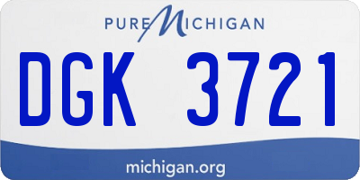 MI license plate DGK3721