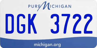 MI license plate DGK3722