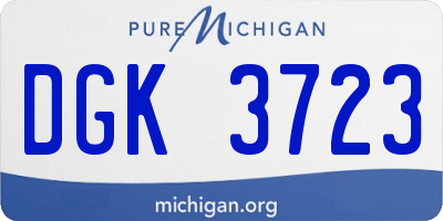 MI license plate DGK3723