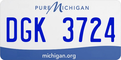MI license plate DGK3724