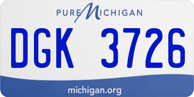 MI license plate DGK3726