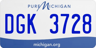 MI license plate DGK3728