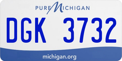 MI license plate DGK3732