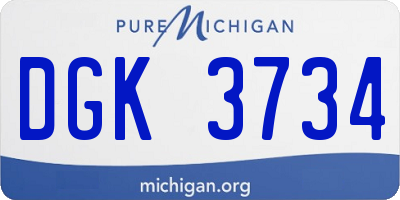 MI license plate DGK3734