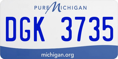 MI license plate DGK3735