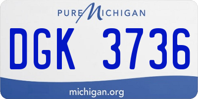 MI license plate DGK3736