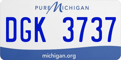MI license plate DGK3737