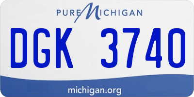 MI license plate DGK3740