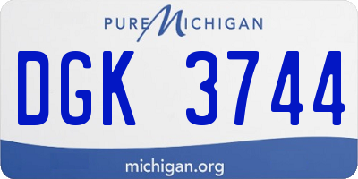 MI license plate DGK3744